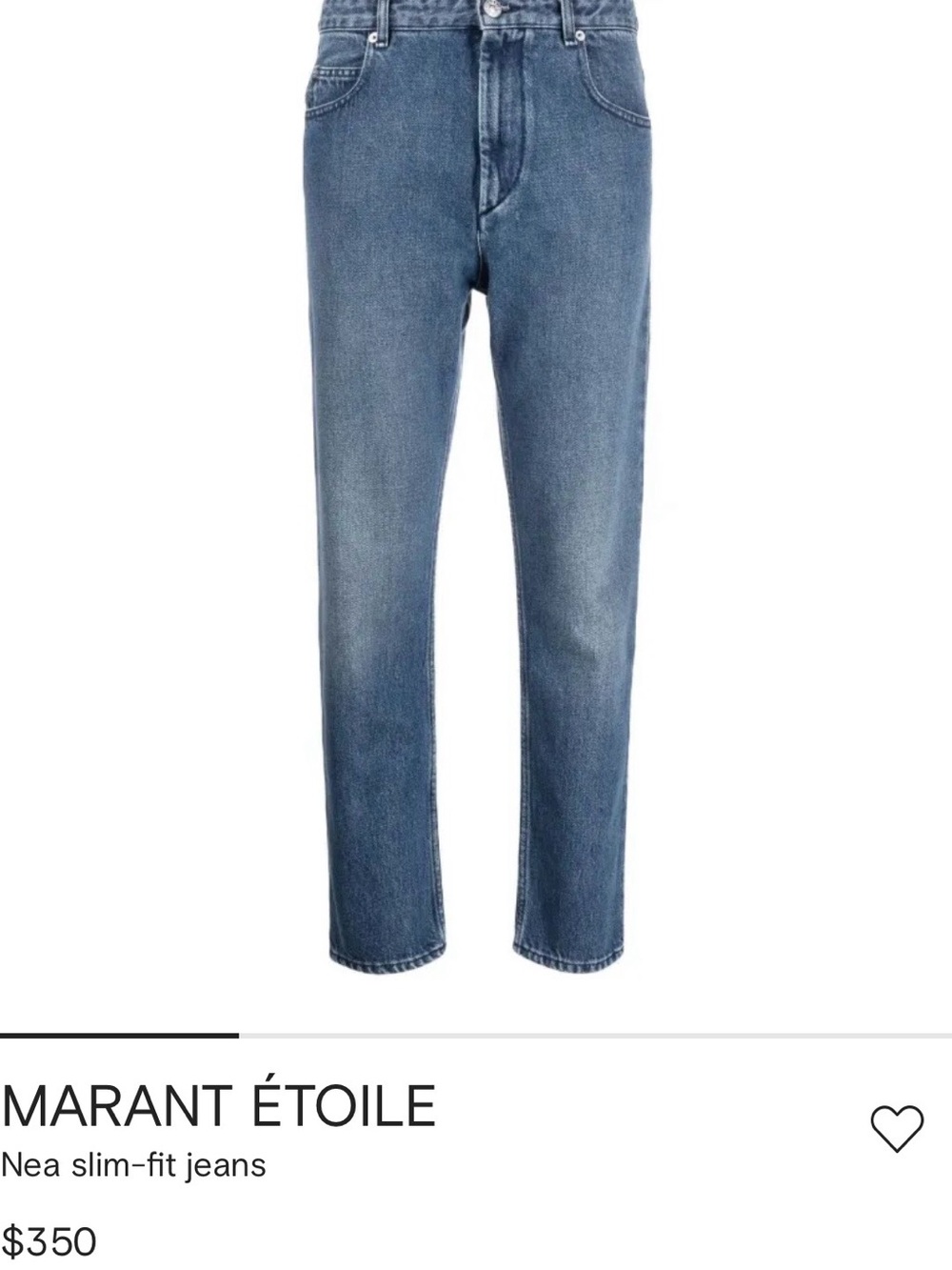 Marant Étoile Nea Slim-Fit Jeans in Blue